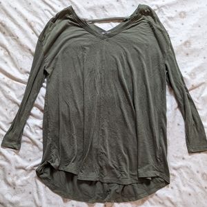 Soft flowy green long sleeve top